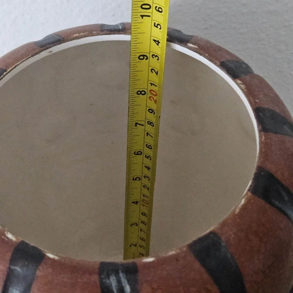 Brown Ginger Jar Decorative Urn Lidded Ceramic‎ Vase 16 inch Tall Decor Art